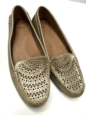 UGG Clair Metallic Gold Loafers 8.5